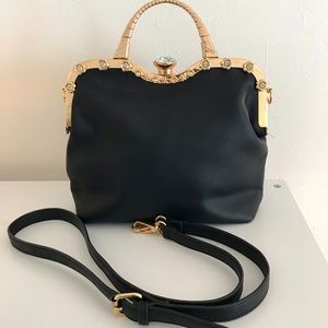 Black jeweled Satchel bag